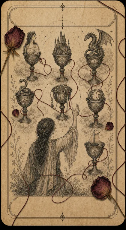 Seven of Cups Fatewave tarot card art