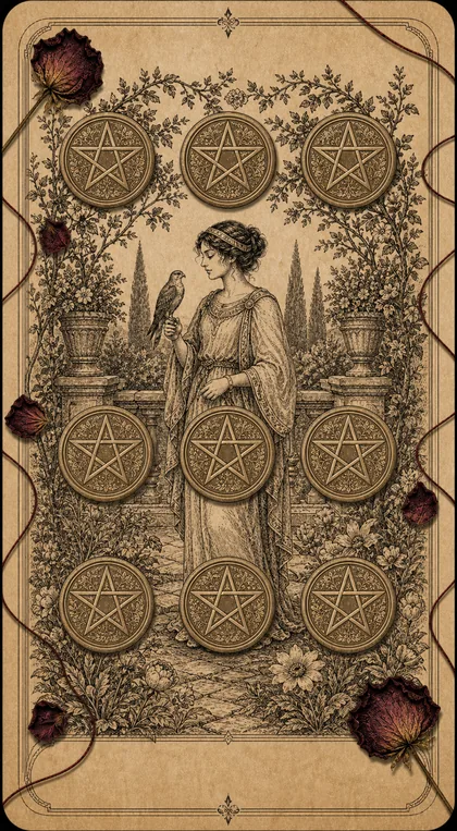 Nine of Pentacles Fatewave tarot card art