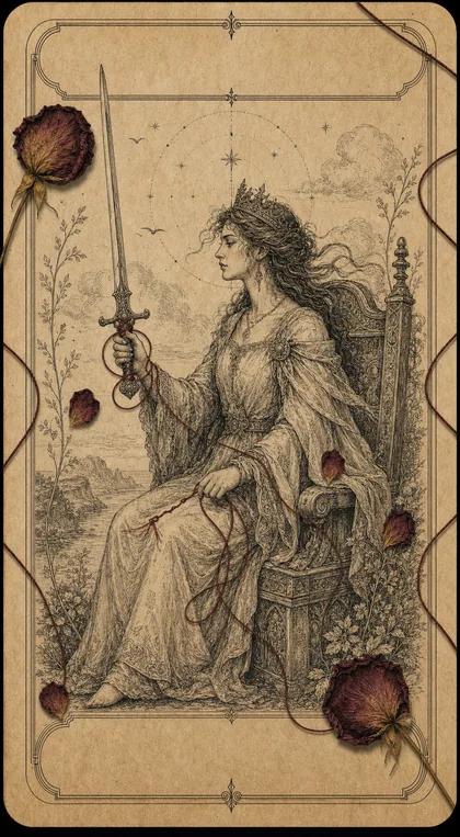 Queen of Swords Fatewave tarot card art