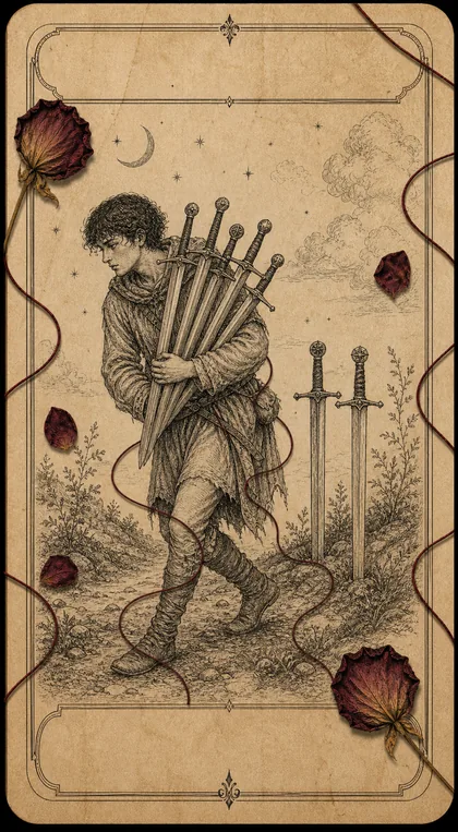 Seven of Swords Fatewave tarot card art